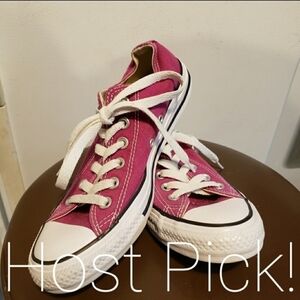 Converse Magenta Pink Sneaker Shoe Womens 7 Mens 5 Unisex Classic Cute EUC